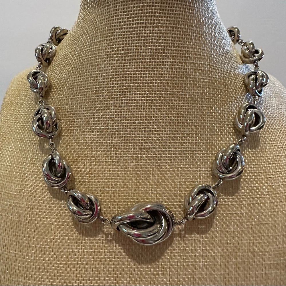 Lia Sophia Necklace silver tone “Love Knots”